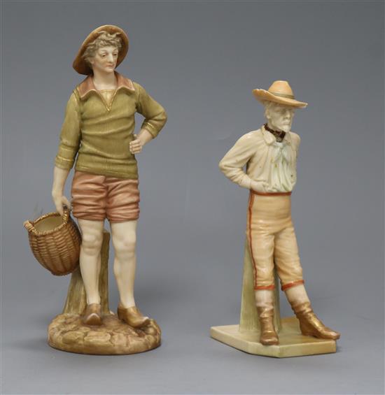Two Royal Worcester ivory figures, 1202 and American tallest 21cm